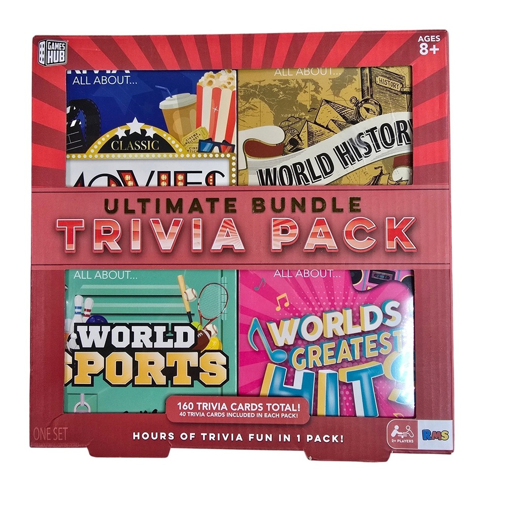 Games Hub Ultimate Bundle Trivia Pack 160 Cards Movies History Sports‎ Music NEW